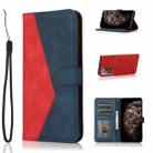 For Samsung Galaxy Note20 Ultra Dual-color Stitching Leather Phone Case(Red Blue) - 1