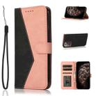For Samsung Galaxy Note20 Ultra Dual-color Stitching Leather Phone Case(Black Rose Gold) - 1
