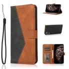 For Samsung Galaxy Note10 Dual-color Stitching Leather Phone Case(Black Brown) - 1