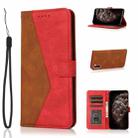 For Samsung Galaxy Note10 Dual-color Stitching Leather Phone Case(Brown Red) - 1