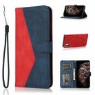 For Samsung Galaxy Note10+ Dual-color Stitching Leather Phone Case(Red Blue) - 1