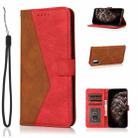 For Samsung Galaxy Note10+ Dual-color Stitching Leather Phone Case(Brown Red) - 1