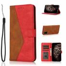 For Samsung Galaxy S20+ Dual-color Stitching Leather Phone Case(Brown Red) - 1