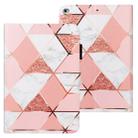 For iPad Air Cross Texture Painted Horizontal  Leather Case with Sleep / Wake-up Function & Card Slot & Holder & Wallet(Pink Marble) - 1