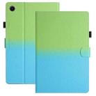 For Samsung Galaxy Tab A 10.1 2019 T510 / T515 Stitching Gradient Leather Tablet Case(Green Blue) - 1