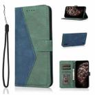 For Samsung Galaxy A01 Dual-color Stitching Leather Phone Case(Blue Green) - 1