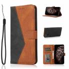 For Samsung Galaxy A02s EU / M02s Dual-color Stitching Leather Phone Case(Black Brown) - 1