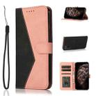 For Samsung Galaxy A03s Dual-color Stitching Leather Phone Case(Black Rose Gold) - 1