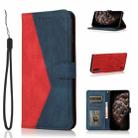 For Samsung Galaxy A10 / M10 Dual-color Stitching Leather Phone Case(Red Blue) - 1