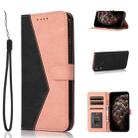 For Samsung Galaxy A10s Dual-color Stitching Leather Phone Case(Black Rose Gold) - 1