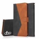 For Samsung Galaxy A14 / A04s Dual-color Stitching Leather Phone Case(Black Brown) - 1