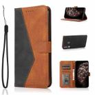 For Samsung Galaxy A20s Dual-color Stitching Leather Phone Case(Black Brown) - 1