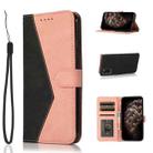 For Samsung Galaxy A41 Dual-color Stitching Leather Phone Case(Black Rose Gold) - 1