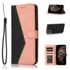 For Samsung Galaxy A42 5G Dual-color Stitching Leather Phone Case(Black Rose Gold) - 1