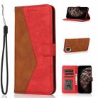 For Samsung Galaxy A42 5G Dual-color Stitching Leather Phone Case(Brown Red) - 1