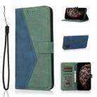 For Samsung Galaxy A51 5G Dual-color Stitching Leather Phone Case(Blue Green) - 1
