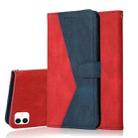 For Samsung Galaxy A05 Dual-color Stitching Leather Phone Case(Red Blue) - 1
