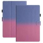 For 10 inch Universal Stitching Gradient Leather Tablet Case(Blue Rose) - 1