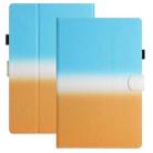 For 10 inch Universal Stitching Gradient Leather Tablet Case(Blue Orange) - 1