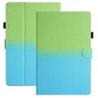 For 10 inch Universal Stitching Gradient Leather Tablet Case(Green Blue) - 1