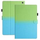 For Amazon Kindle Fire HD8 2020 Stitching Gradient Leather Tablet Case(Green Blue) - 1