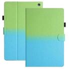For Amazon Kindle Fire HD10 / HD10 Plus 2021 Stitching Gradient Leather Tablet Case(Green Blue) - 1