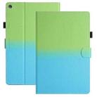 For Amazon Kindle Fire HD8 2018 / 2017 / 2016 Stitching Gradient Leather Tablet Case(Green Blue) - 1