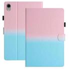 For iPad mini 6 Stitching Gradient Leather Tablet Case(Pink Blue) - 1
