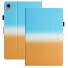 For iPad Pro 11 2018 / Air 2022/2020 Stitching Gradient Leather Tablet Case(Blue Orange) - 1