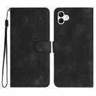 For Samsung Galaxy A04e Heart Pattern Skin Feel Leather Phone Case(Black) - 1