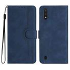 For Samsung Galaxy A10/M10 Heart Pattern Skin Feel Leather Phone Case(Royal Blue) - 1