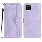 For Samsung Galaxy A12 Heart Pattern Skin Feel Leather Phone Case(Purple) - 1