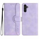 For Samsung Galaxy A14 5G Heart Pattern Skin Feel Leather Phone Case(Purple) - 1
