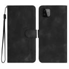 For Samsung Galaxy A22 5G Heart Pattern Skin Feel Leather Phone Case(Black) - 1