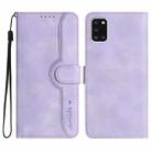 For Samsung Galaxy A31 Heart Pattern Skin Feel Leather Phone Case(Purple) - 1