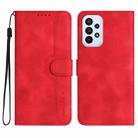 For Samsung Galaxy A32 4G Heart Pattern Skin Feel Leather Phone Case(Red) - 1