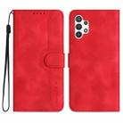 For Samsung Galaxy A32 5G Heart Pattern Skin Feel Leather Phone Case(Red) - 1