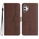 For Samsung Galaxy A32 5G Heart Pattern Skin Feel Leather Phone Case(Brown) - 1