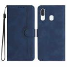 For Samsung Galaxy A40 Heart Pattern Skin Feel Leather Phone Case(Royal Blue) - 1