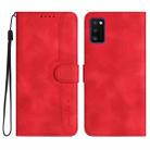 For Samsung Galaxy A41 Heart Pattern Skin Feel Leather Phone Case(Red) - 1