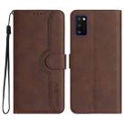 For Samsung Galaxy A41 Heart Pattern Skin Feel Leather Phone Case(Brown) - 1
