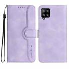 For Samsung Galaxy A42 5G Heart Pattern Skin Feel Leather Phone Case(Purple) - 1