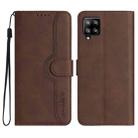 For Samsung Galaxy A42 5G Heart Pattern Skin Feel Leather Phone Case(Brown) - 1