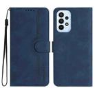 For Samsung Galaxy A52 4G/5G Heart Pattern Skin Feel Leather Phone Case(Royal Blue) - 1