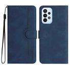 For Samsung Galaxy A53 5G Heart Pattern Skin Feel Leather Phone Case(Royal Blue) - 1