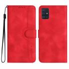 For Samsung Galaxy A71 4G Heart Pattern Skin Feel Leather Phone Case(Red) - 1