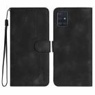 For Samsung Galaxy A71 4G Heart Pattern Skin Feel Leather Phone Case(Black) - 1