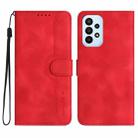 For Samsung Galaxy A72 4G/5G Heart Pattern Skin Feel Leather Phone Case(Red) - 1