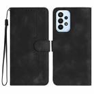 For Samsung Galaxy A73 5G Heart Pattern Skin Feel Leather Phone Case(Black) - 1