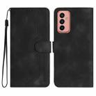 For Samsung Galaxy M13 India/F13 Heart Pattern Skin Feel Leather Phone Case(Black) - 1